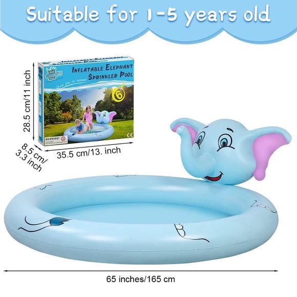 Kids👦🏻👧🏻Inflatable Sprinkler💦Pool 68 Inch Upgraded 3 in 1 Splash 💦 Pad - Picture 2 of 8